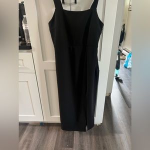 Black dress with slit at bottom